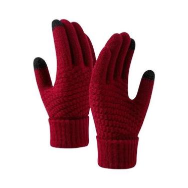 Imagem de Luvas De Inverno Unissex Com Tela Sensível Ao Toque, Luvas De Lã Trico