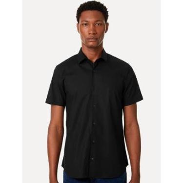 Imagem de Camisa John John Masculina Manga Curta Slim Logo Preta-Masculino