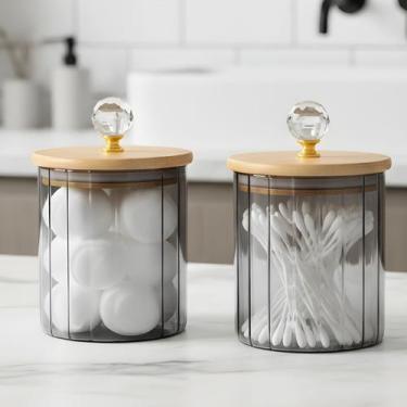 Imagem de Potes Hermético de Vidro Fumê 500ml P com Tampa de bambu - Luther Home