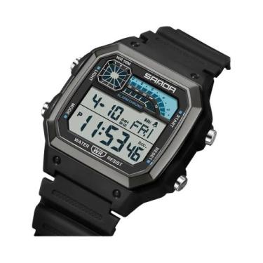 Imagem de Relógio Esportivo Digital À Prova D'água Masculino SANDA 6196 Com Cale