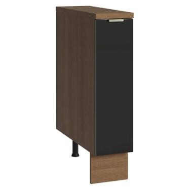 Imagem de Balcão Porta-temperos 20cm 1 Porta (com Tampo) Rustic/preto Lux Madesa