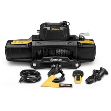 Imagem de BUNKER INDUST Guincho Elétrico De 13000 Lb 12 V À Prova D'Água Com Guia De Corda Sintética Para Caminhão Suv, Soquete Dt E Um Terminal Na Caixa De Controle Pronto Para Aparelhos Adicionais, Controle