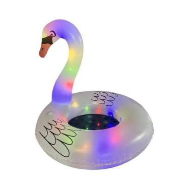 Imagem de Boia Inflável Flamingo Com LED, Espessa E Iluminada, Para Piscina E Pr