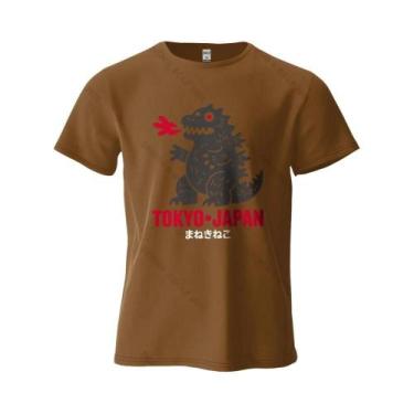 Imagem de Camiseta Masculina Oversized De Algodão Com Estampa De Dinossauro De T