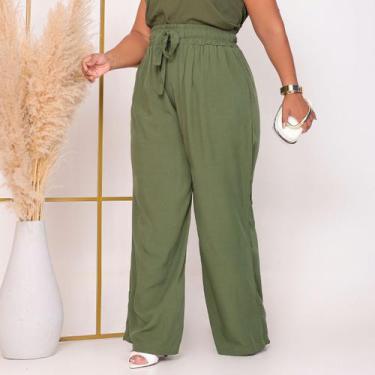 Imagem de Calça Feminina Pantalona Soltinha Plus SizeTendência Verão Confortável