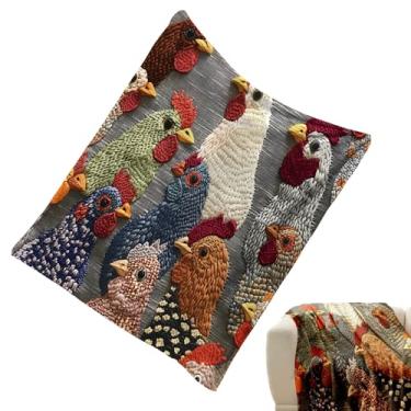 Imagem de Cobertor de frango | Colcha de flanela dobrável lavável na máquina, colcha de frango | para piquenique, sofá-cama, interior, casa, quarto, aniversários, inauguração de casa