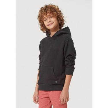 Imagem de Blusão Básico Infantil Menino Em Moletom Com Capuz Hering Kids, Preto,