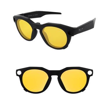 Imagem de HILEEN Óculos de sol com encaixe externo não polarizado para Oakley Meta HSTN OW8002 51 mm para homens e mulheres proteção UV - HD amarelo