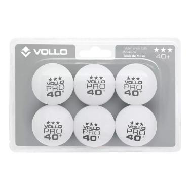 Imagem de Bola Tênis de Mesa 3 Estrela - 6 Unidades Branca - Vollo Sports-Masculino
