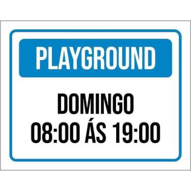 Imagem de Kit 5 Placa Acm Playground Domingo 18X23 - Sinalizo