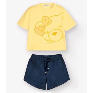 Imagem de Conjunto Camiseta com Shorts Menina Trick Nick Amarelo, 3, Amarelo