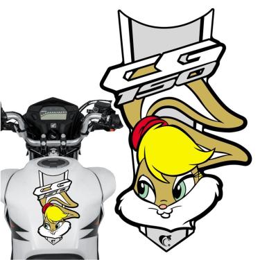 Imagem de Adesivo Faixa Gravata Sem Resina Moto Cg 150/160 Lola Bunny Branco Cor Cg 150