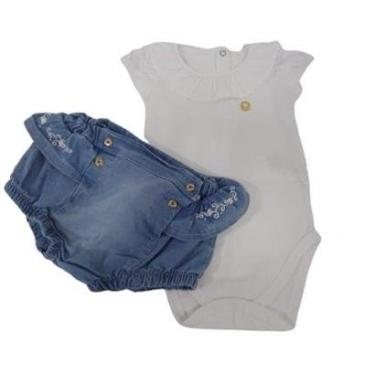 Imagem de Conjunto Luxo Body + Shorts Jeans Bebê Menina Paraiso 13982-Feminino