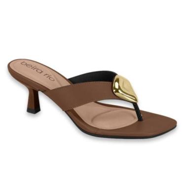 Imagem de Sandália Tamanco Feminino Beira Rio Salto Médio Taça Festa Casual Ref: