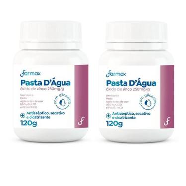 Imagem de Kit 02 Pasta DÁgua com Glicerina Farmax 120g  Proteção Contra Assadura