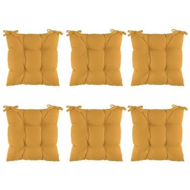 Imagem de Kit 6 Assentos Futton Almofada 4 Furos De Cadeira Poltrona Futon 40x40