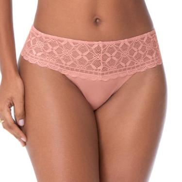 Imagem de Calcinha Fio Duplo com Renda Rosa Vintage Zee Rucci, M