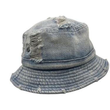Imagem de Bucket Hat, chapéu de sol unissex, lavado em jeans, 58-60 cm, cowboy -