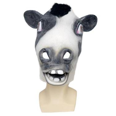 Imagem de Máscara de cosplay Horror Cow para festa de Halloween, látex 30x28cm -