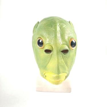 Imagem de Máscara Cosplay Murloc, adereços de fantasia facial de látex para adul