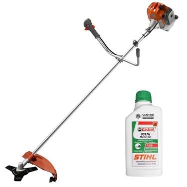 Imagem de Roçadeira 52cc Com Óleo Stihl Profissional Tekna Rl520acn Á Gasolina 2t 2hp 9000rpm Alta Rotação e Alta Performance Com Lâmina 3 Pontas e Carretel Fio Nylon
