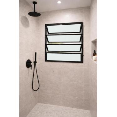 Imagem de Vitro Basculante Alumínio Preto 1 Seção 80X100 Brecorimo