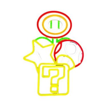 Imagem de Luzes Neon Super Mario: Placas Decorativas Para Salas De Jogos E Caver