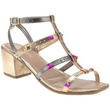 Imagem de Sandalia Feminina Salto Bloco Grosso Médio Spike-Feminino