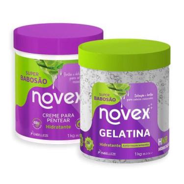 Imagem de Kit Novex Super Babosão Creme de Pentear + Gelatina 1kg Cada