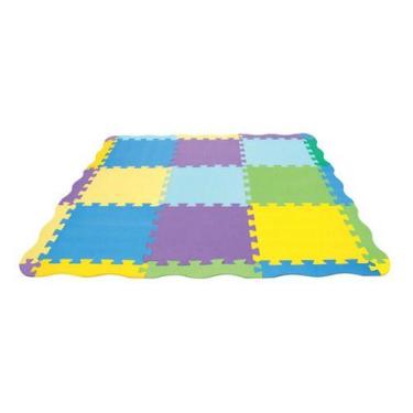 Imagem de Tapete Tatame Eva Infantil 9pçs 32x32cm 10mm Borda Onda - Evamax, Colo