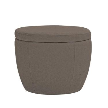 Imagem de Puff Decorativo Redondo Kaira Bouclé Marrom - Nexta Casa