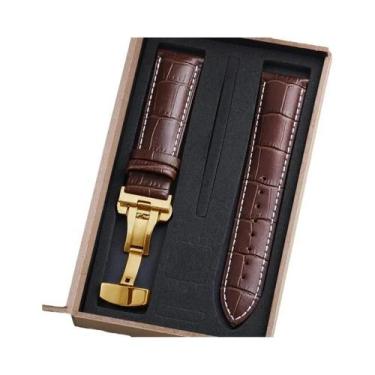 Imagem de Pulseira De Relógio Ajustável Em Couro Genuíno 12-22mm Com Fecho Borbo