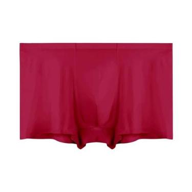 Imagem de Cuecas Boxer Masculinas De Seda Gelada Sem Costura, Respiráveis, Antib