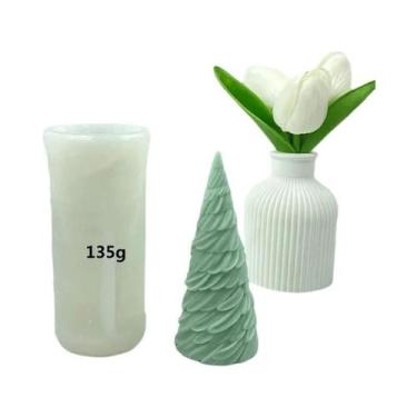 Imagem de Molde De Silicone 3D De Árvore De Natal Com Borboleta E Folha Para Sab