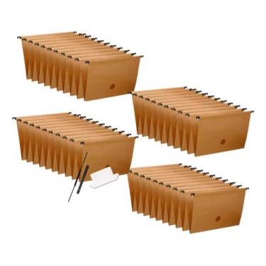 Imagem de Kit 40 Pasta Suspensa Kraft Com Grampo Para Arquivo Dello - Delo