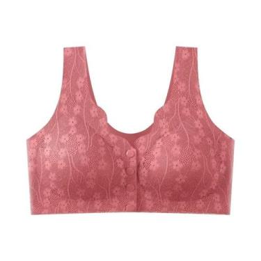 Imagem de Sutiã De Treino Em Renda Respirável Tamanho Grande Para Mulheres Idosa