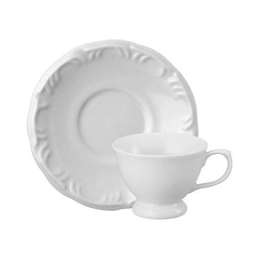 Imagem de Xícara de Café Schmidt em Porcelana Pomerode com Pires Branca 70ml