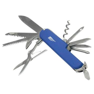 Imagem de Canivete Multifunção Zeus Nautika com 15 funções Azul em Aço NTK Serra