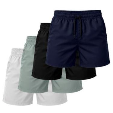 Imagem de Kit 4 Short Tactel Leve Academia Liso Bermuda Masculina-Masculino