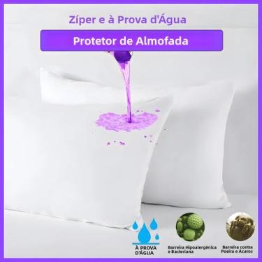 Imagem de Capa De Almofada Impermeável Com Zíper 2 Peças, Proteção Contra Percev