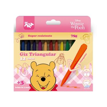 Imagem de Giz de Cera Dac Triangular 12 Cores Ursinho Pooh Infantil Ergonômico Não Tóxico Colorido
