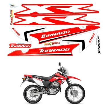 Imagem de Kit Adesivos Take Honda Xr 250 Tornado 2000 a 2008, Vermelho / Branco