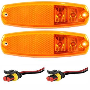 Imagem de 2 Lanterna Lateral para Ônibus Marcopolo G7 2 LED BIVOLT + Conector - 