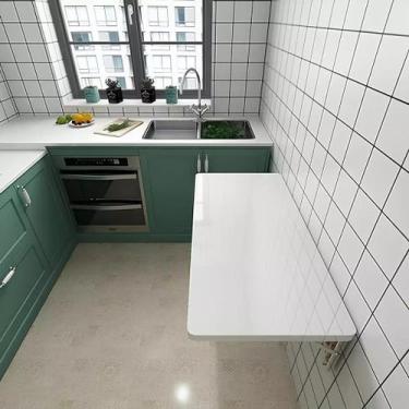 Imagem de Mesa Lateral Dobrável De Parede 100x50 Cozinha Sala Retrátil para Estu