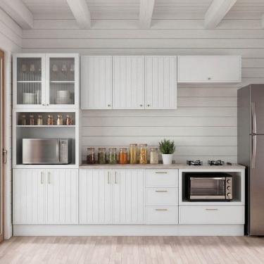 Imagem de Cozinha Modulada 6 Peças com Tampo com Cristaleira Marselha CabeCasa MadeiraOriginals B...