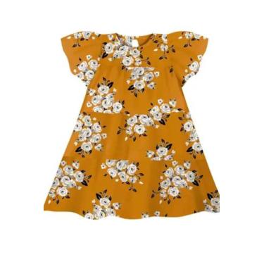 Imagem de Vestido infantil tecido vivat milon cor mostarda, Mostarda