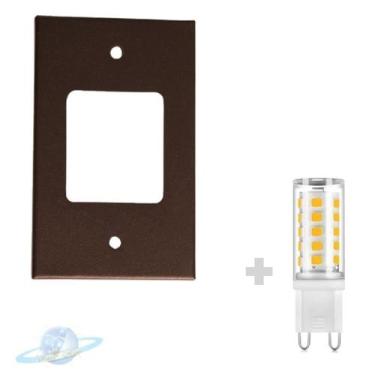 Imagem de Kit Luminária Balizador Marrom de Embutir 4x2 C/ Lâmpada G9 5w BQ - Un