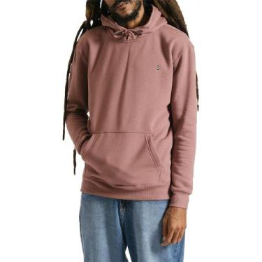 Imagem de Moletom Volcom Canguru Single Stone WT24 Masculino Bordô, GG, Vermelho