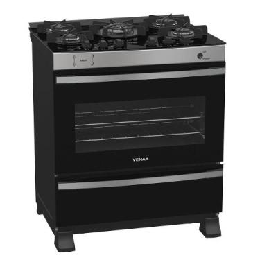 Imagem de Fogao a Gas 5 Bocas Venax Maxi Vitreo Inox, Inox, Bivolt