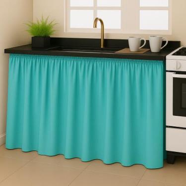 Imagem de Cortina de Pia Elegante para Cozinha Balcão Tanque 2.80 Metros por 90 